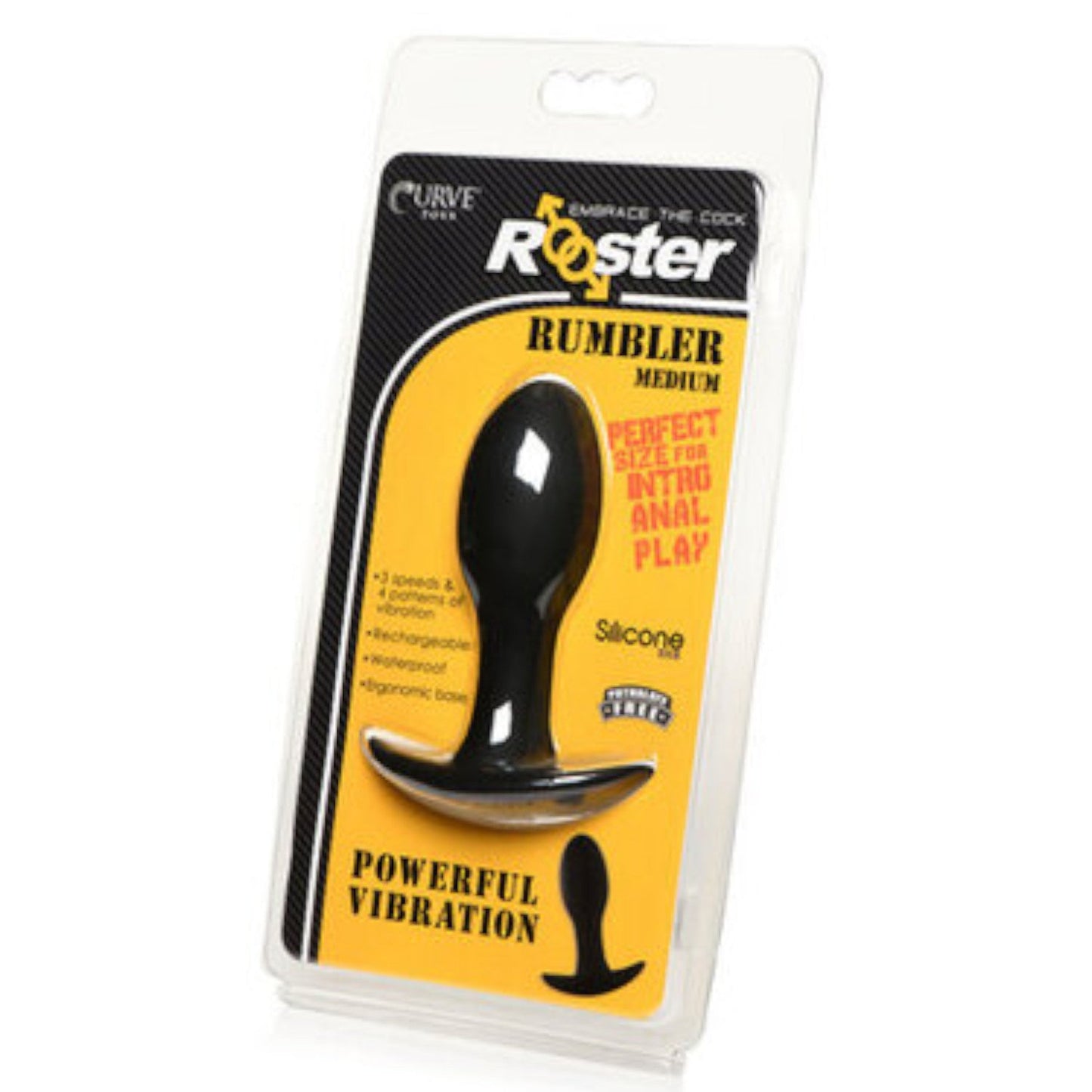Curve Toys Rooster Rumbler Vibrating Silicone Anal Plug Medium
