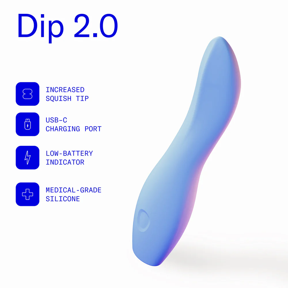 Dame Dip 2.0 Classic Vibrator Periwinkle(Versatile Internal and External Use)(Good Reviews)