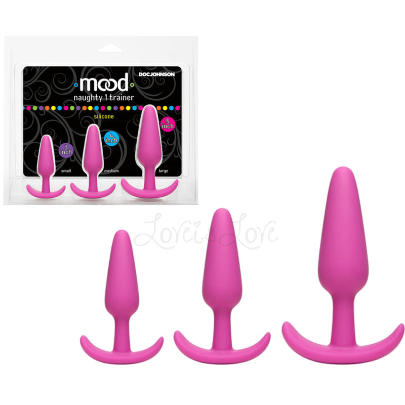 Doc Johnson Mood Naughty 1 Silicone Anal Trainer Set of 3