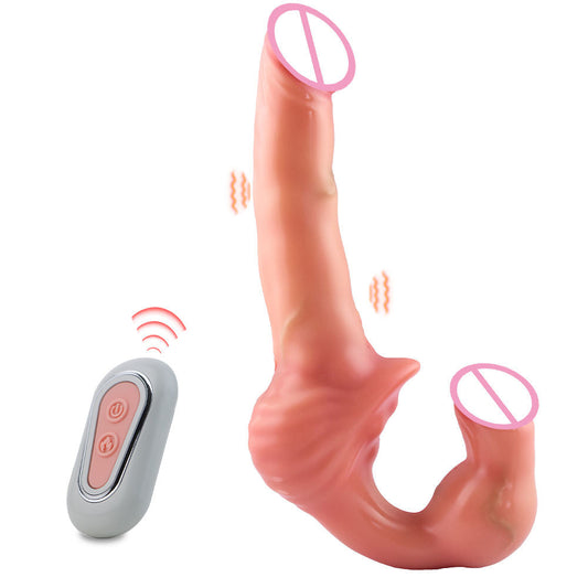 Dual Desires Triple Stimulation Realistic Vibrating Strapless Strap-on Dildo With Belt