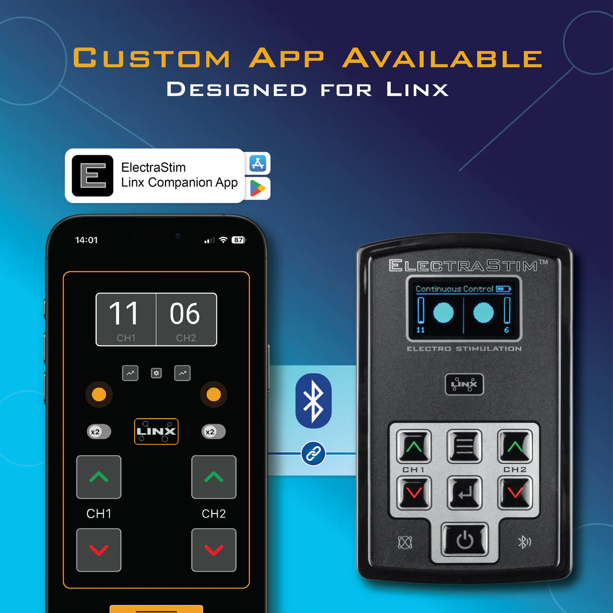 ElectraStim LINX App-Controlled Electro Stimulator EM220 - Dual Output E-Stim