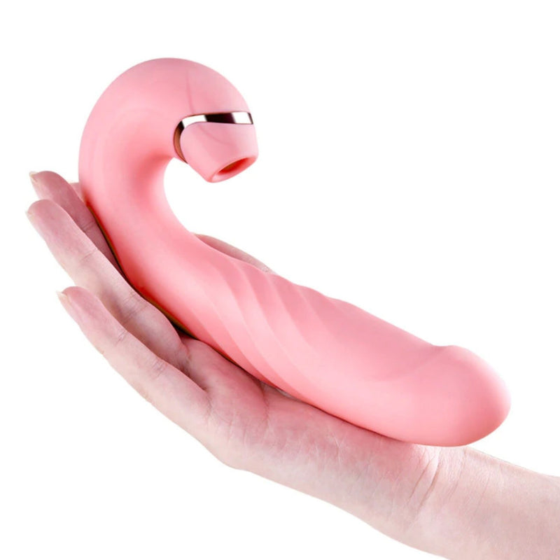 Erocome Draco Thrusting Heating Vibrator with Clitoral Suction in Pink