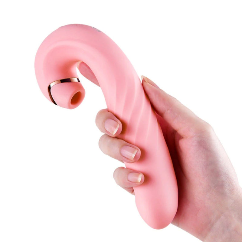 Erocome Draco Thrusting Heating Vibrator with Clitoral Suction in Pink