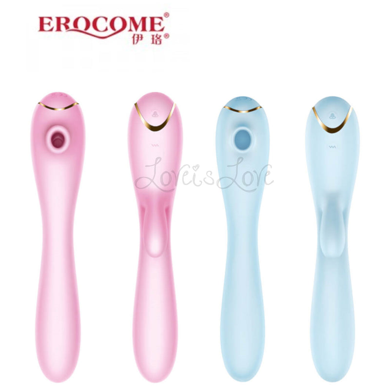 Erocome Apus Rabbit Clitoral Air Stimulator and G-spot Vibrator Pink or Baby Blue
