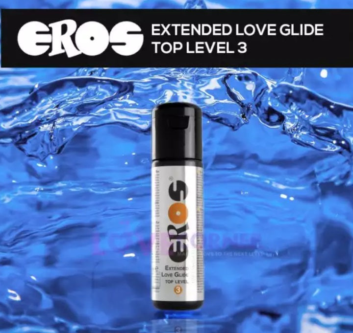 Eros Extended Love Glide Top Level 3 Water-Based Lubricant 100 ml 3.4 fl oz