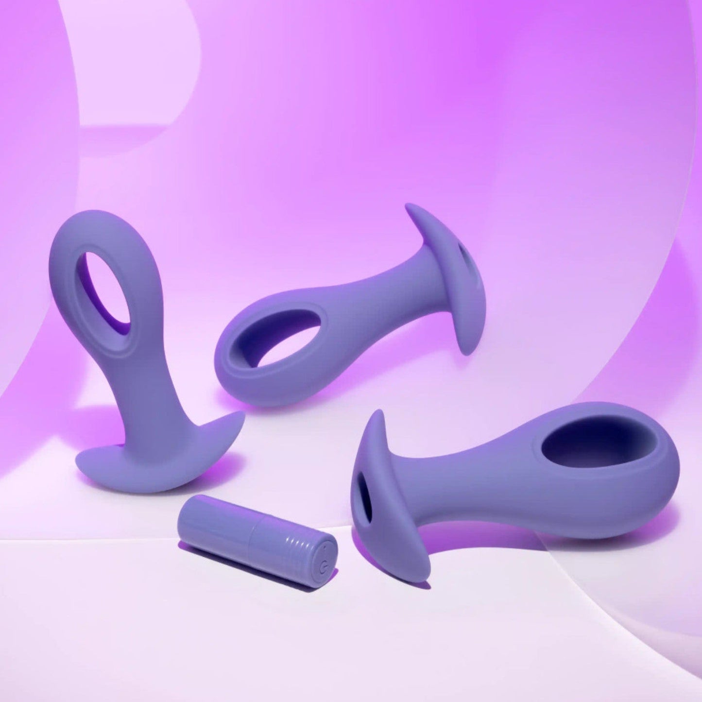 Evolved Hole Punch Silicone Plug Set With Removable Vibrating Bullet