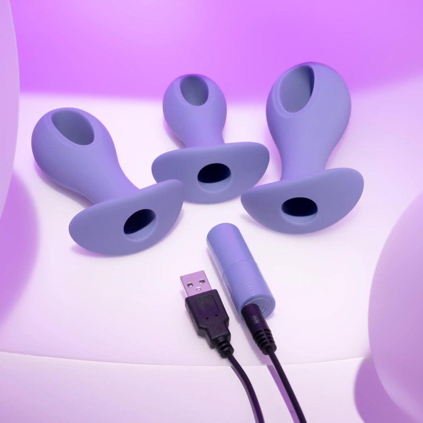 Evolved Hole Punch Silicone Plug Set With Removable Vibrating Bullet