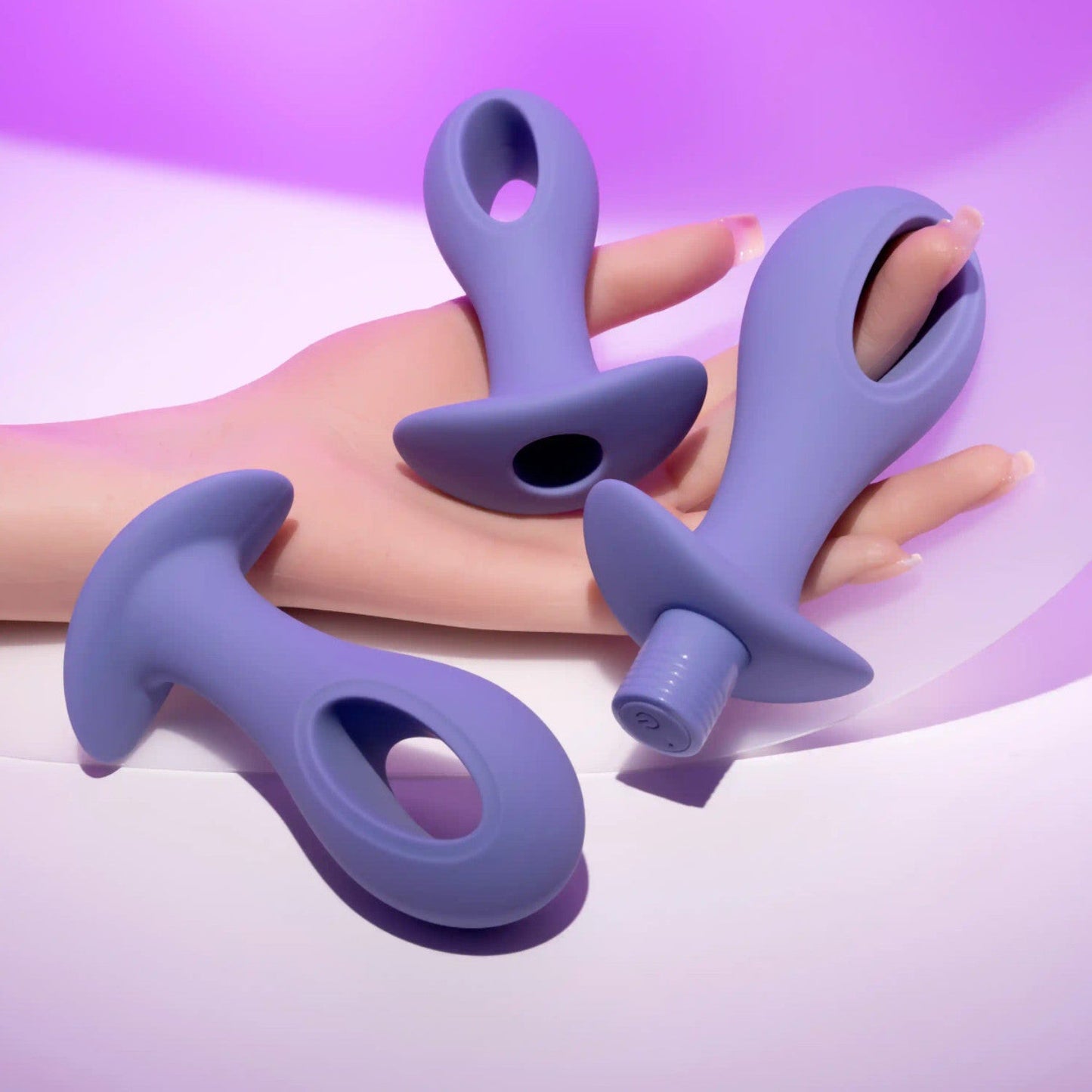 Evolved Hole Punch Silicone Plug Set With Removable Vibrating Bullet