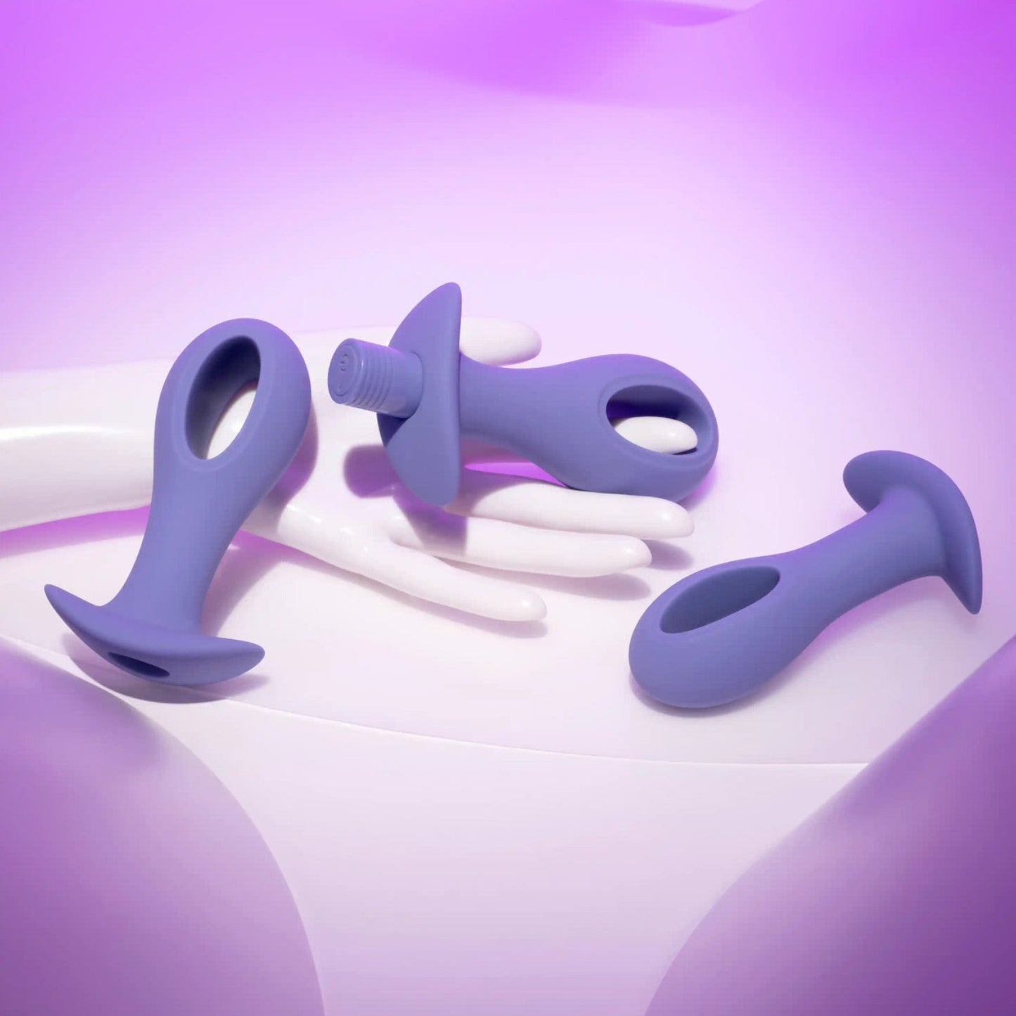 Evolved Hole Punch Silicone Plug Set With Removable Vibrating Bullet