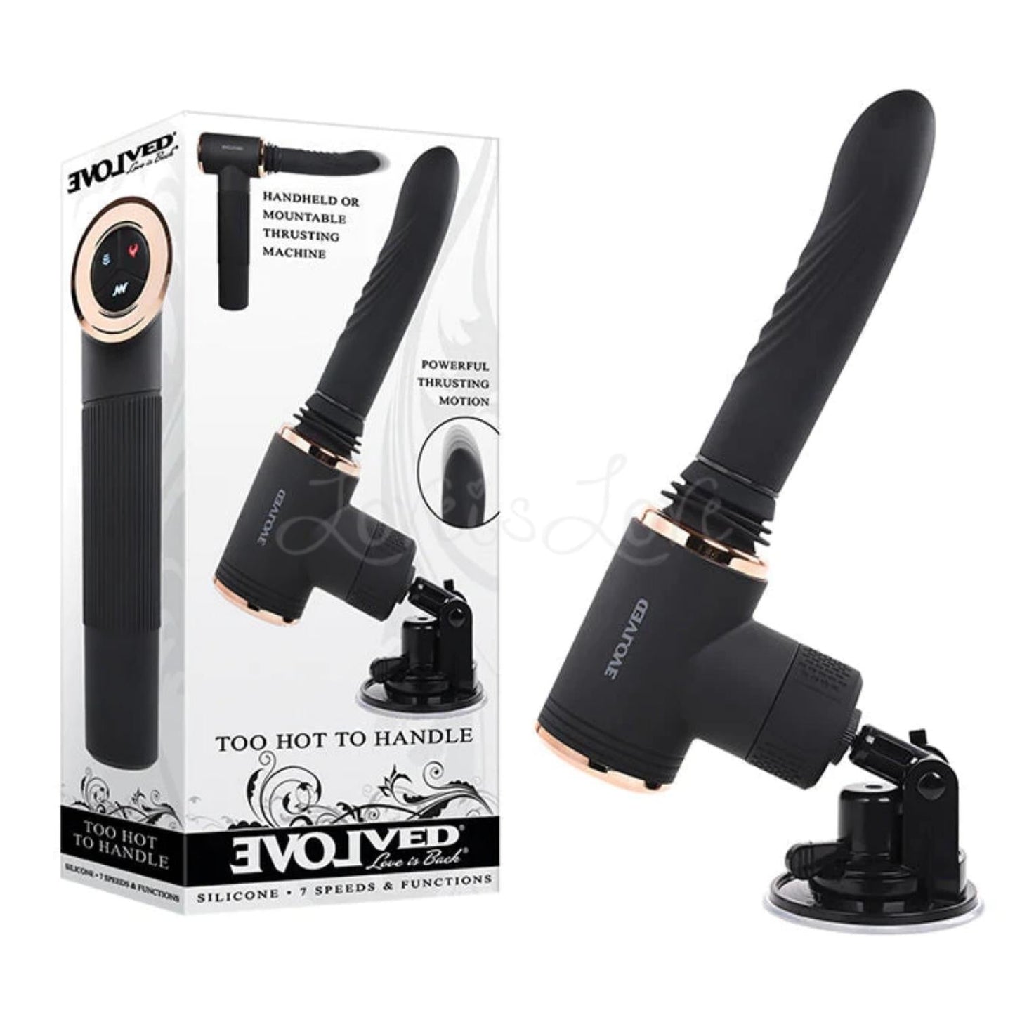 Evolved Too Hot To Handle USB Rechargeable Thrusting Sex Machine Black