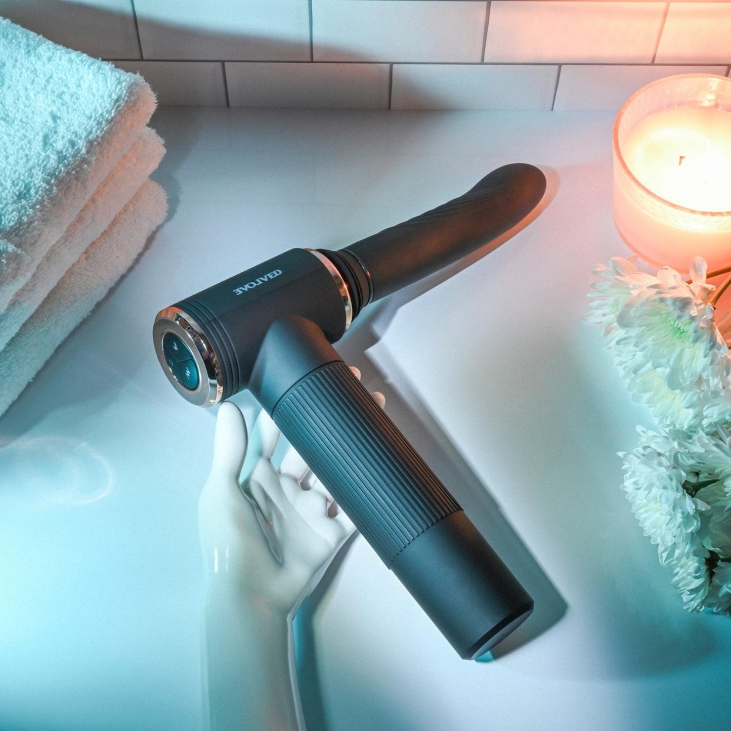 Evolved Too Hot To Handle USB Rechargeable Thrusting Sex Machine Black