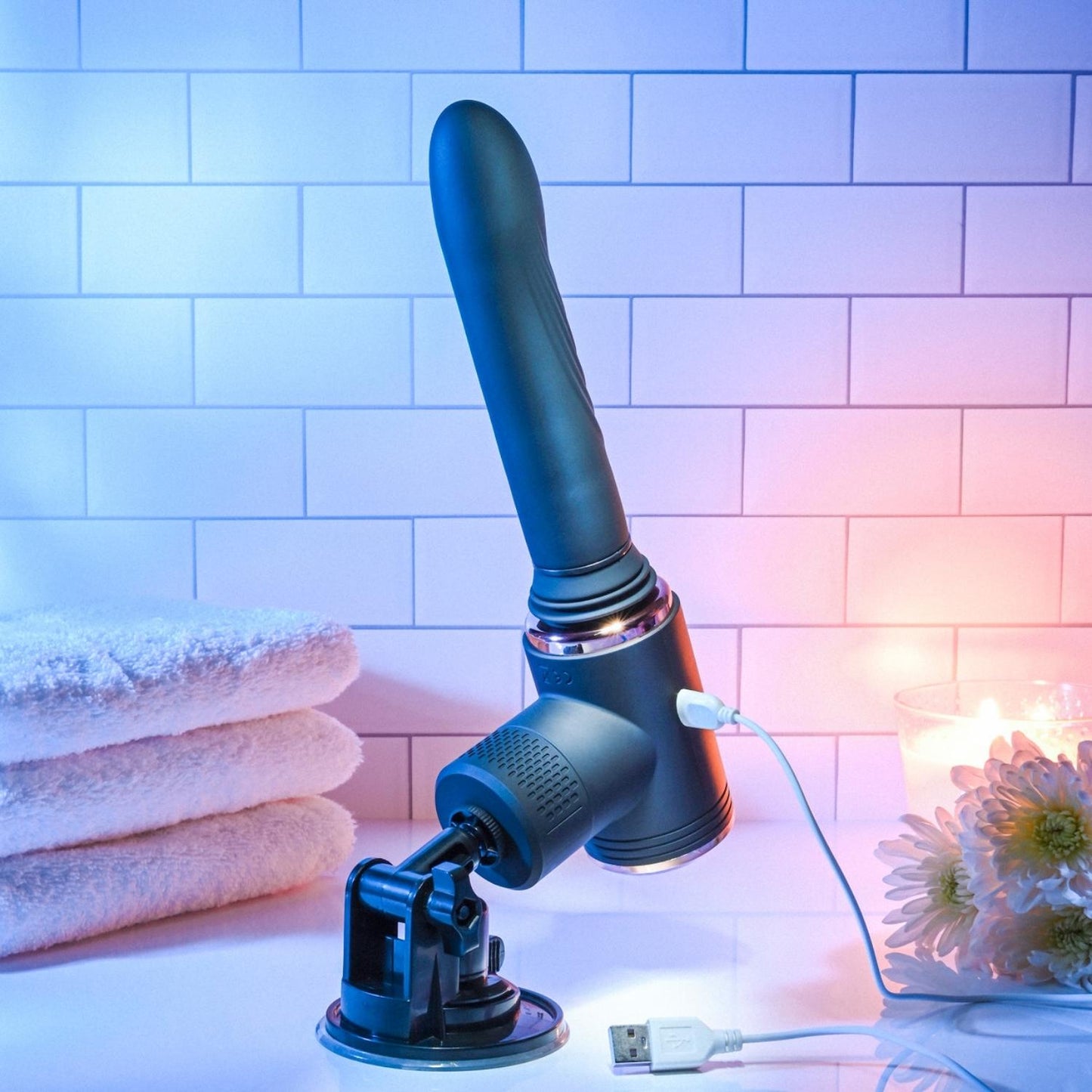 Evolved Too Hot To Handle USB Rechargeable Thrusting Sex Machine Black