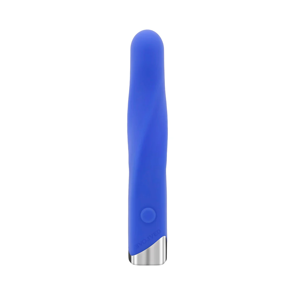Evolved Twisted Temptation Rechargeable Silicone Bullet Vibrator Blue