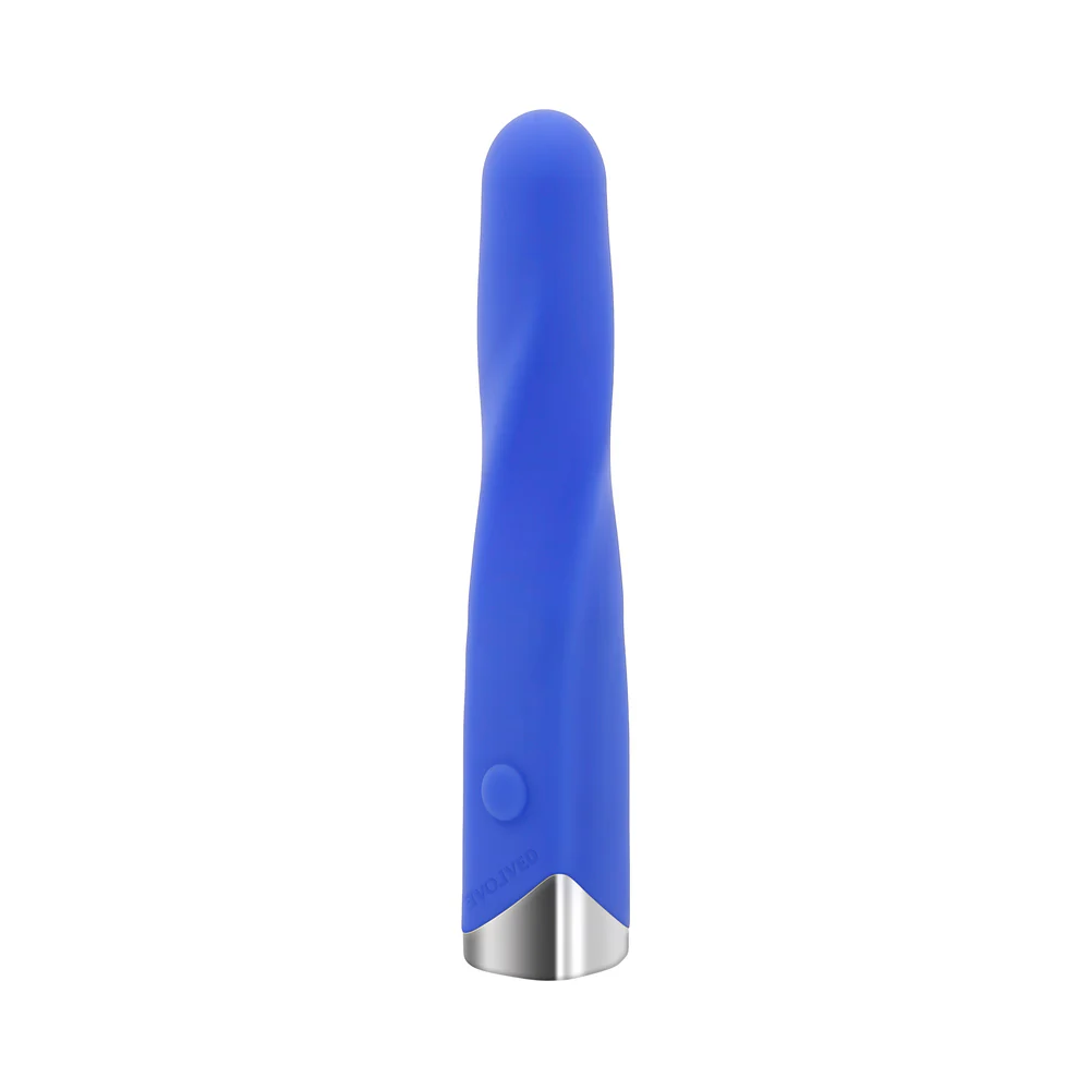 Evolved Twisted Temptation Rechargeable Silicone Bullet Vibrator Blue