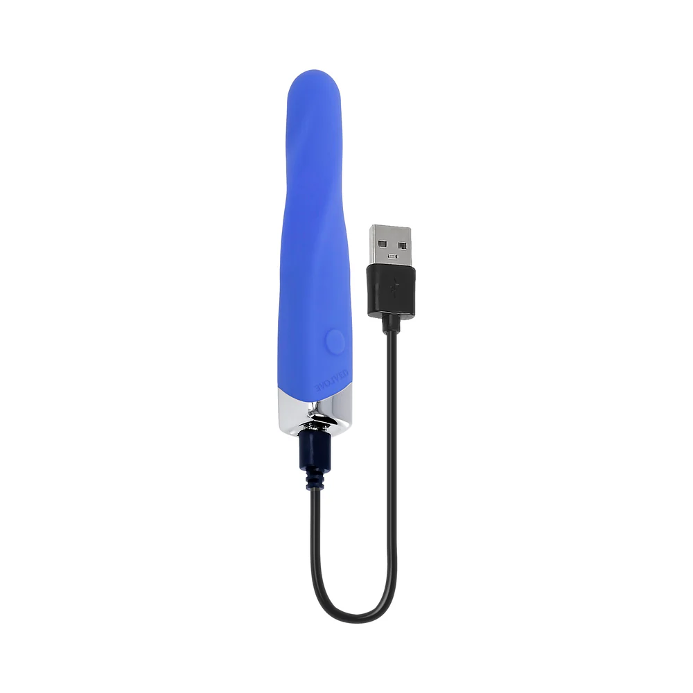 Evolved Twisted Temptation Rechargeable Silicone Bullet Vibrator Blue