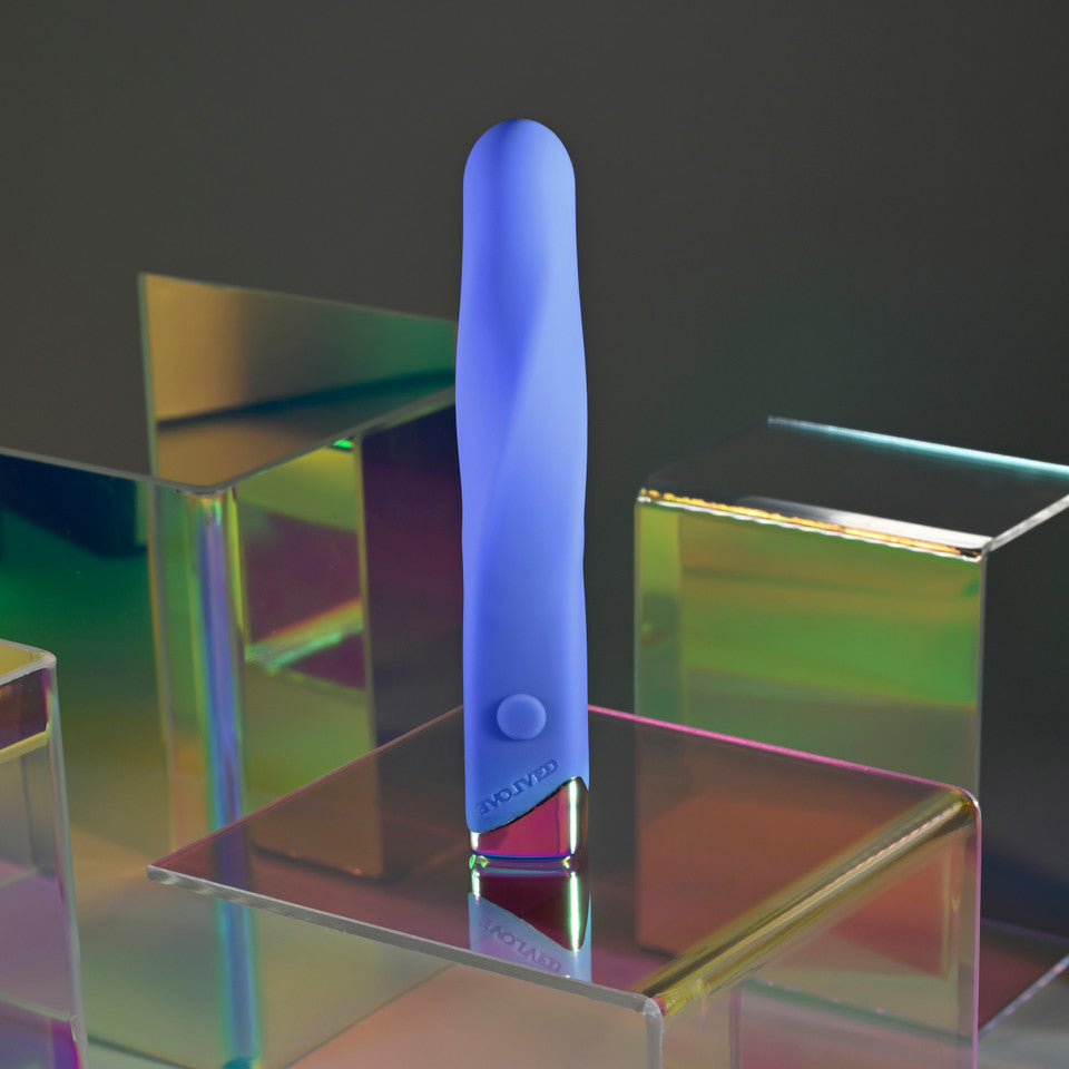 Evolved Twisted Temptation Rechargeable Silicone Bullet Vibrator Blue