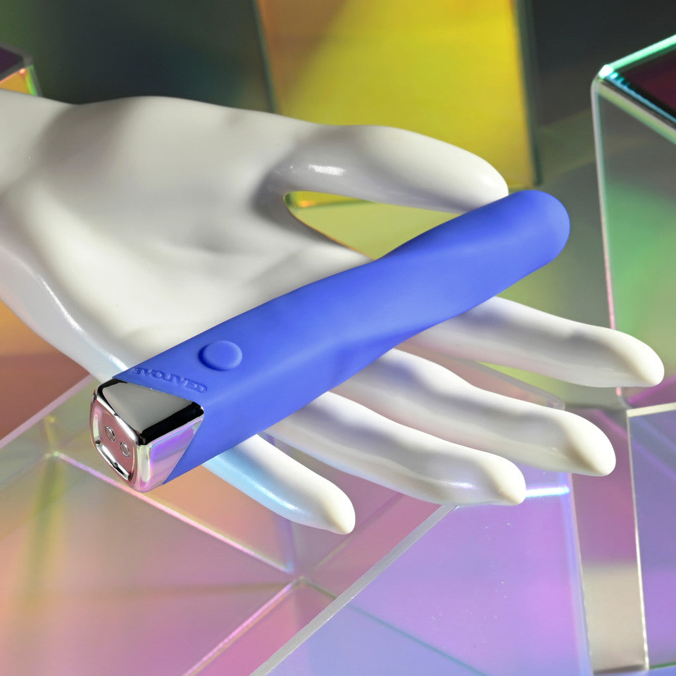 Evolved Twisted Temptation Rechargeable Silicone Bullet Vibrator Blue