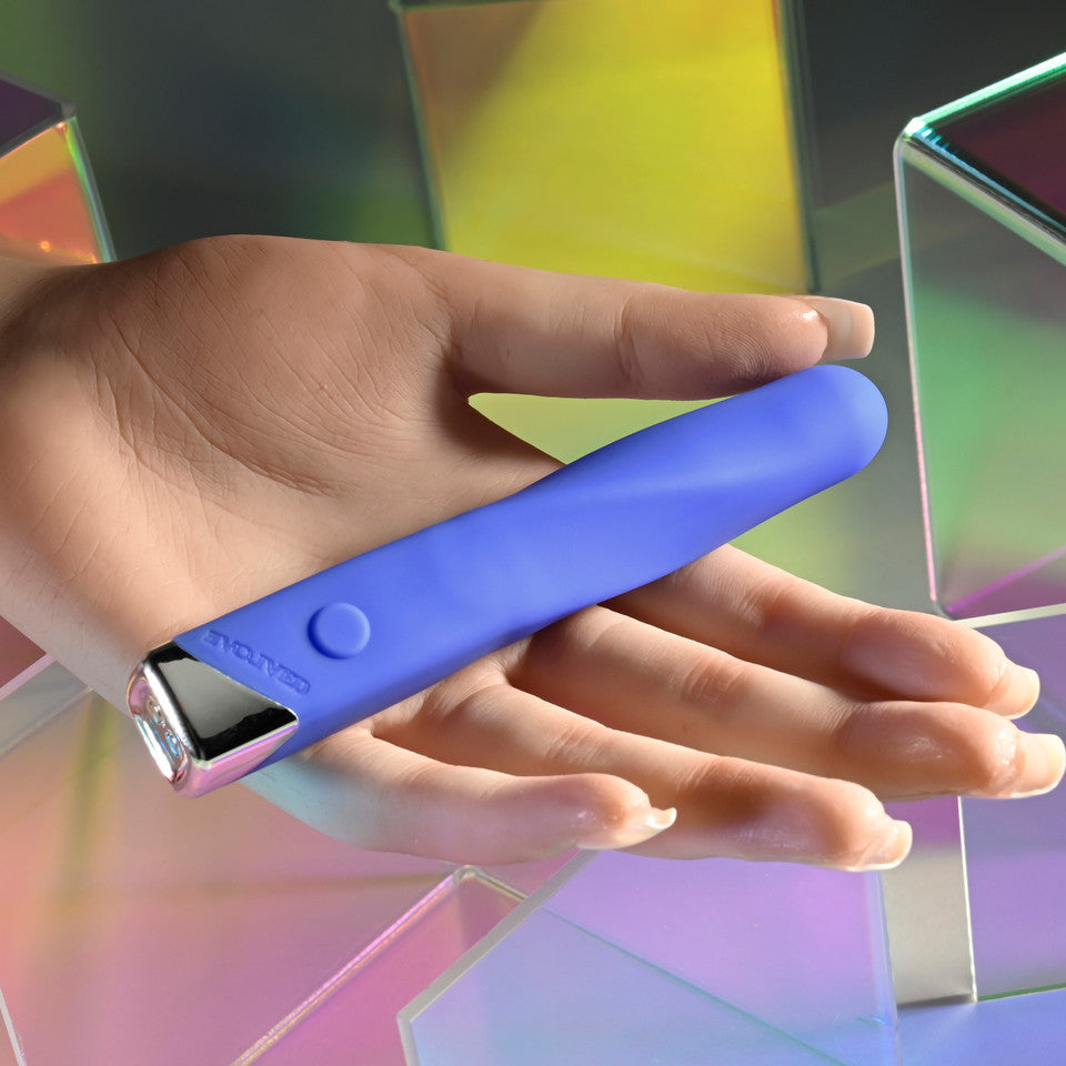 Evolved Twisted Temptation Rechargeable Silicone Bullet Vibrator Blue