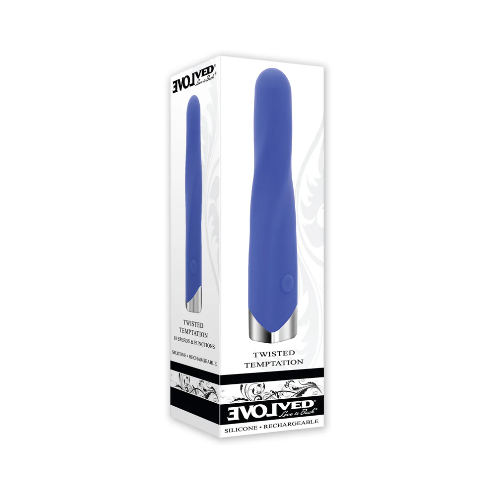 Evolved Twisted Temptation Rechargeable Silicone Bullet Vibrator Blue