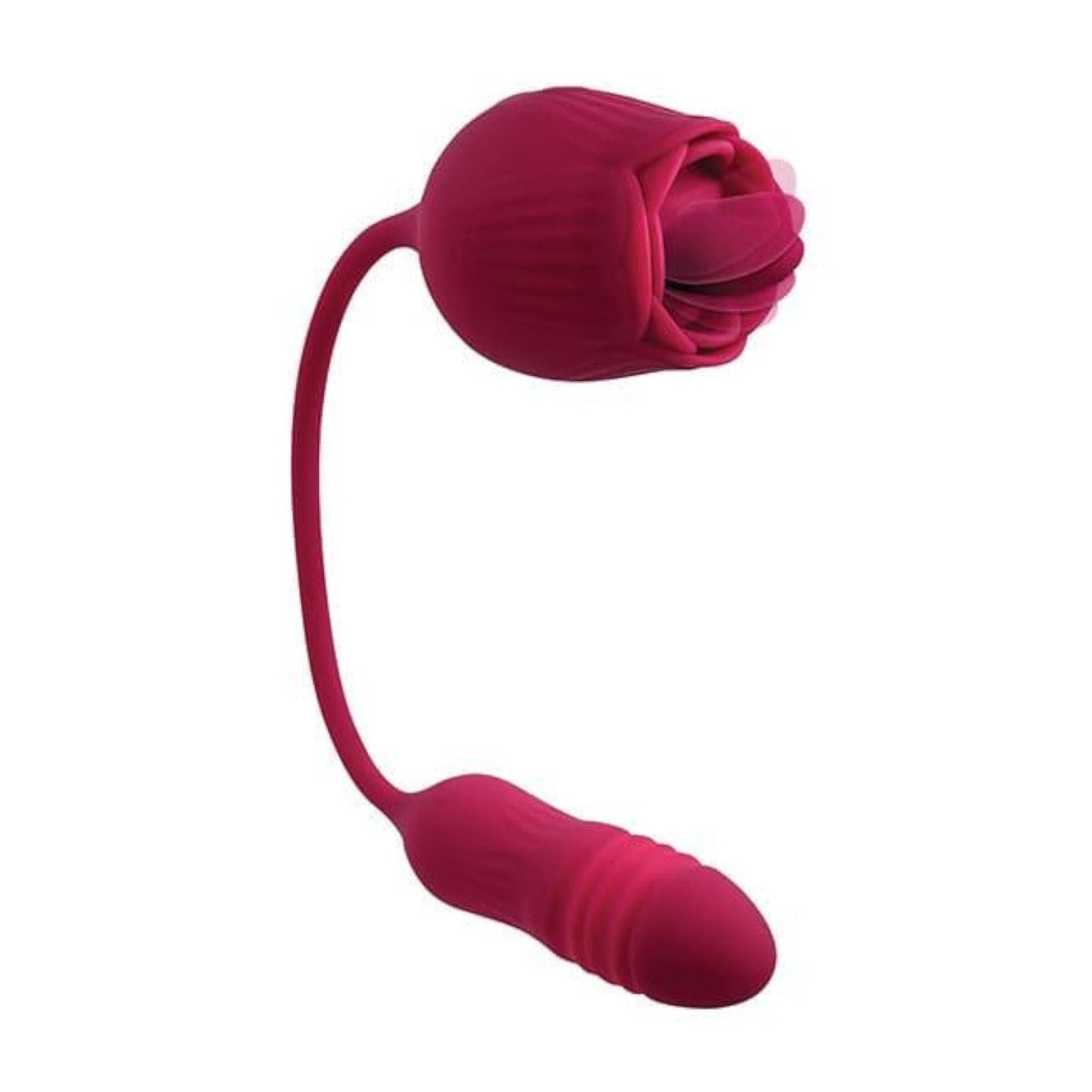 Evolved Wild Rose Flicking Tongue & Thrusting Bullet Vibrator Red