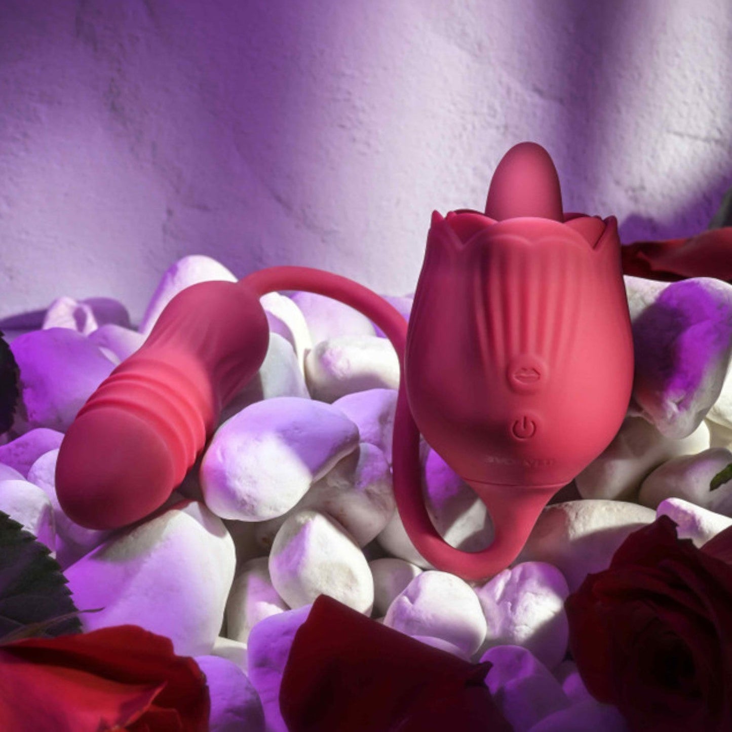 Evolved Wild Rose Flicking Tongue & Thrusting Bullet Vibrator Red