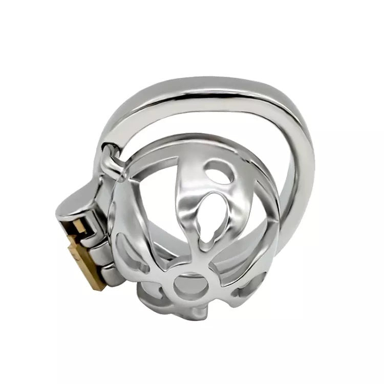 Small Stainless Steel Curved Ring Chastity Cock Cage #31C with 45 mm Ring