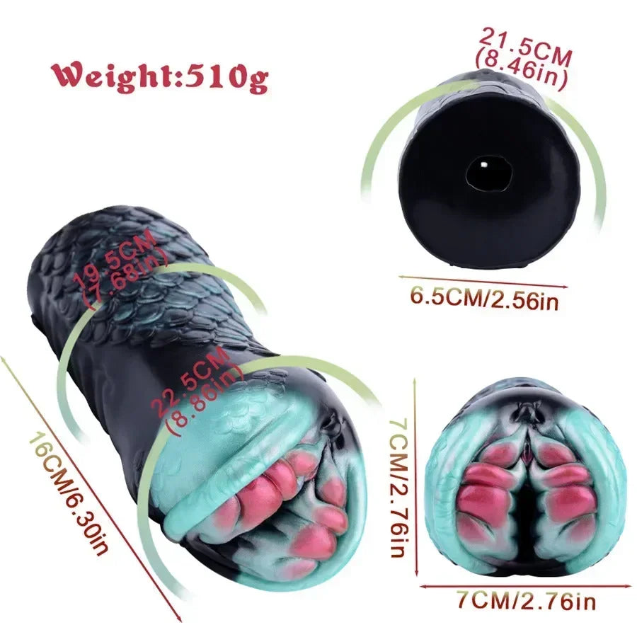 Fantasy Creature Black Mamba Stroker Silicone Onahole Masturbator 510G