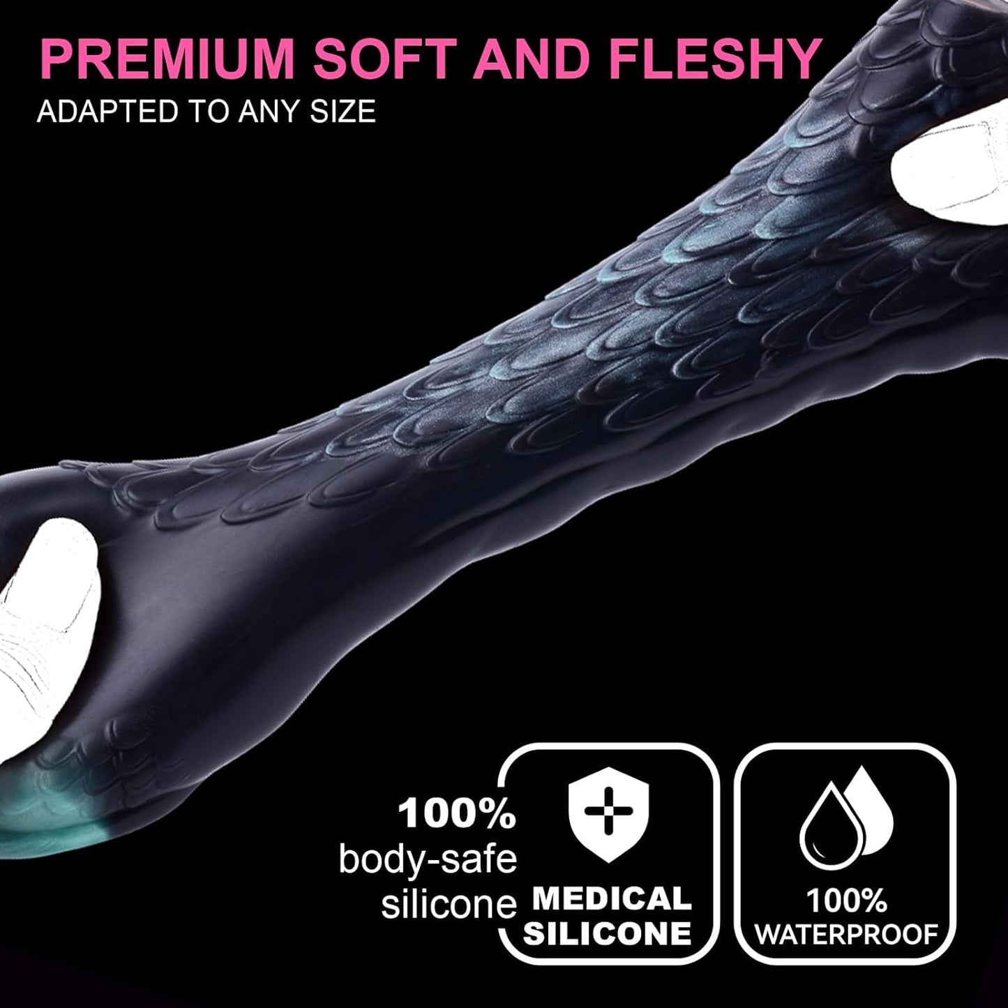 Fantasy Creature Black Mamba Stroker Silicone Onahole Masturbator 510G