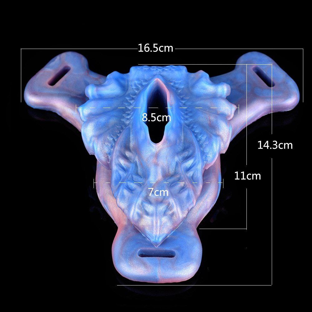 Fantasy Creature Blue Dragon Clit Stimulator Grinder with Belt Strap on