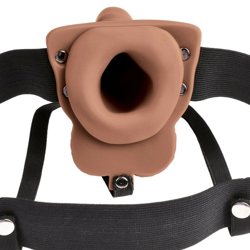 Fetish Fantasy Series Hollow Rechargeable Vibrating Strap-On with Balls 6 Inch Harness Dildo