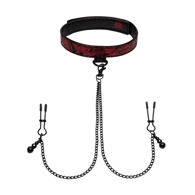 Fifty Shades of Grey Sweet Anticipation Collar with Nipple Clamps (Limited Period Sale)