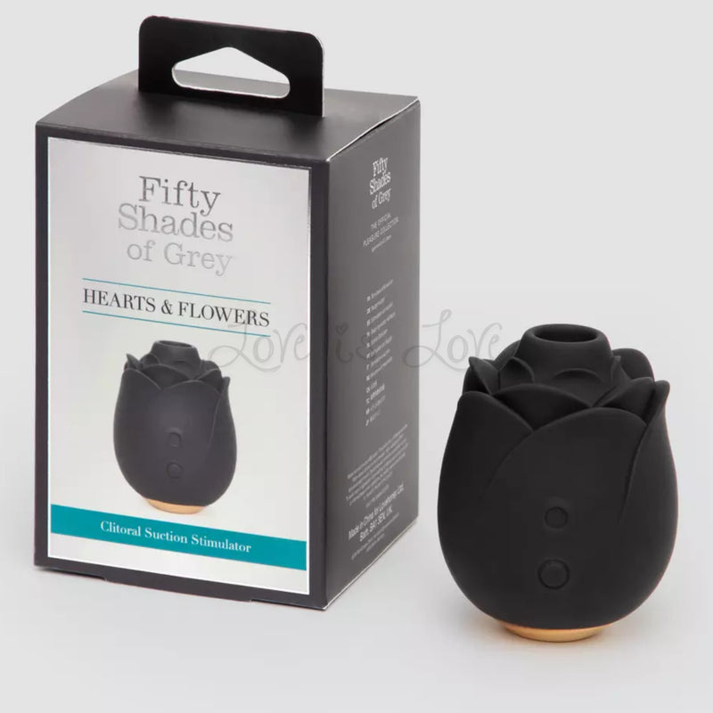 Fifty Shades of Grey Hearts and Flowers Clitoral Suction Stimulator Bl