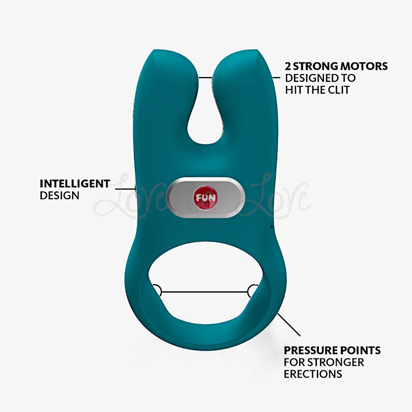 Fun Factory Nos Dual Motor Vibrating Silicone Cock Ring Bottle Green