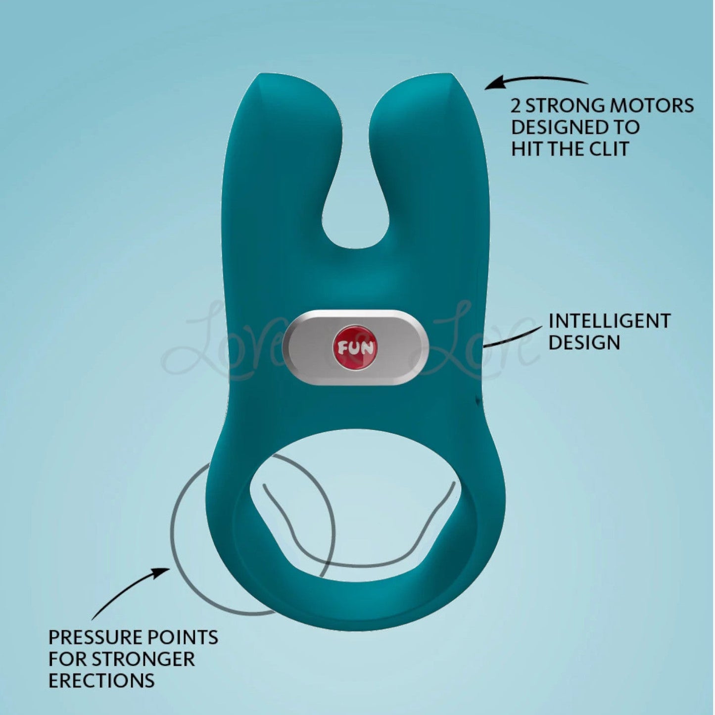 Fun Factory Nos Dual Motor Vibrating Silicone Cock Ring Bottle Green