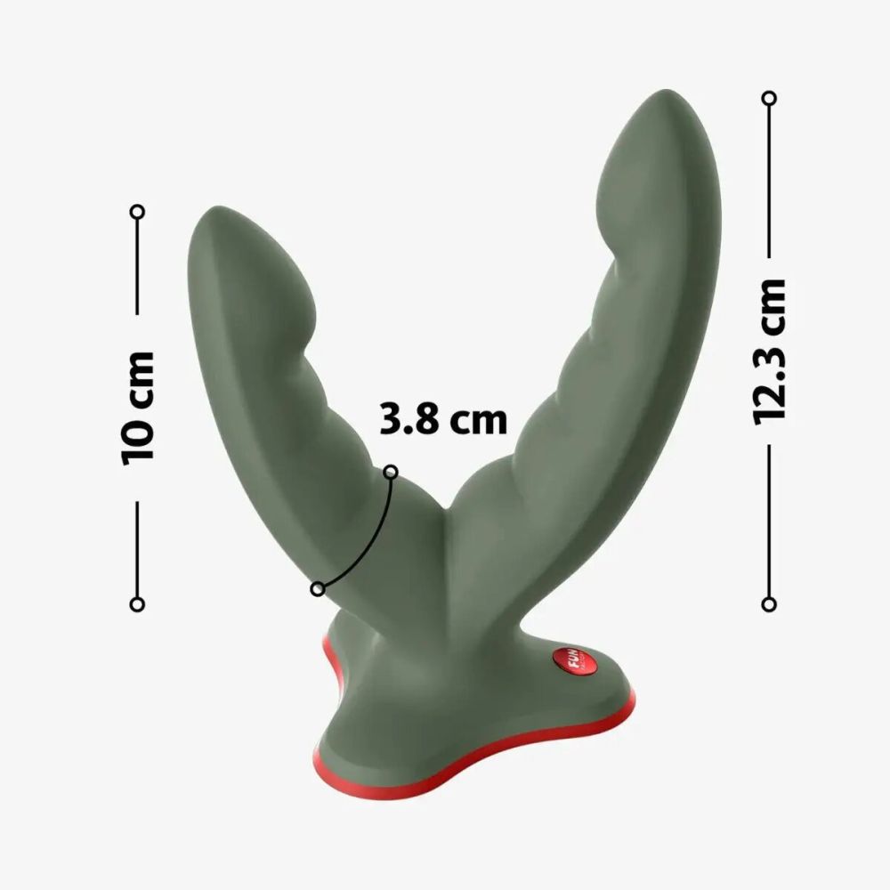 Fun Factory Ryde Double Head Grinding Silicone Dildo with Suction Cup Wine Red (New Series on Year 2026)