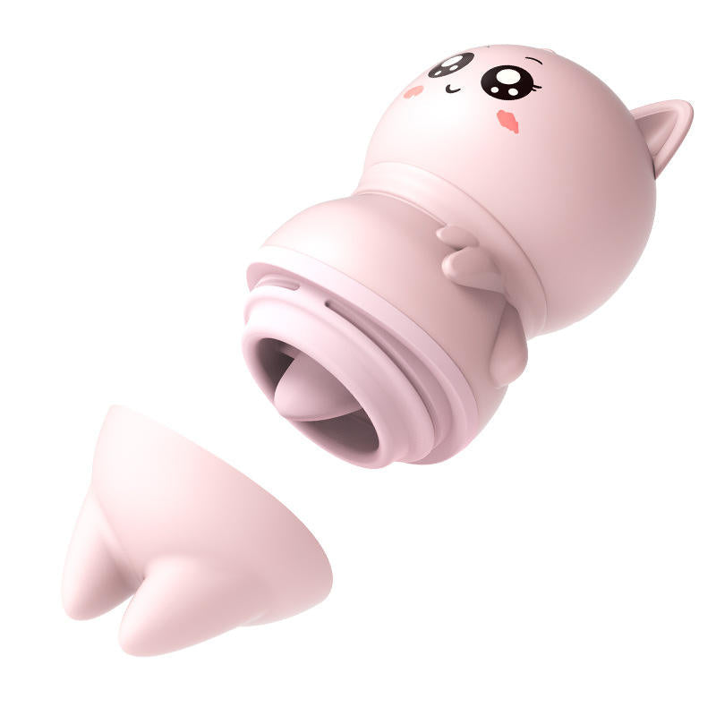 Funny Cat Secret Tongue Vibrator Pink