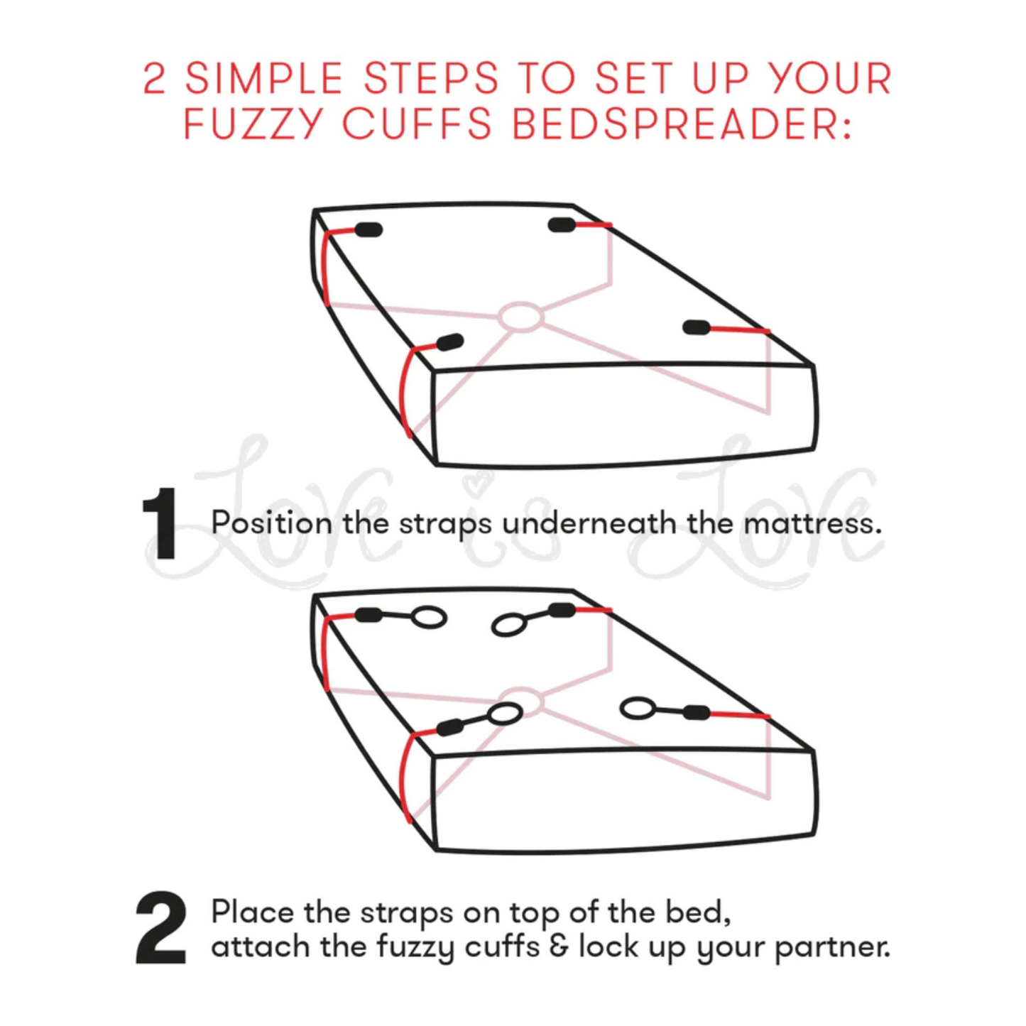 Lux Fetish Fuzzy Lovers Bedspreaders 4pc Bondage Set