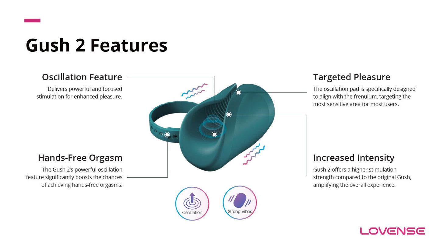 Lovense Gush 2 App-Controlled Vibrating & Oscillating Penis Massager