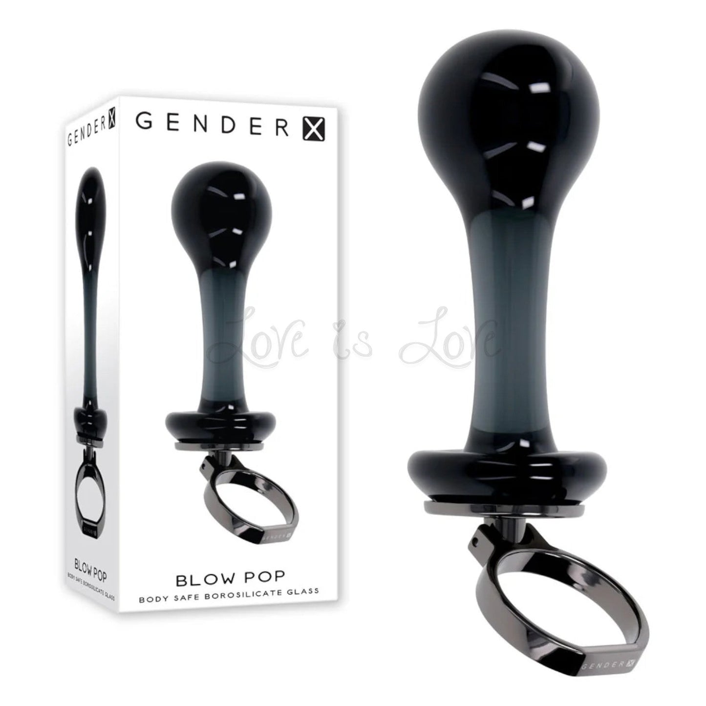 Gender X Blow Pop Glass Anal Plug Black (Limited Period Sale)