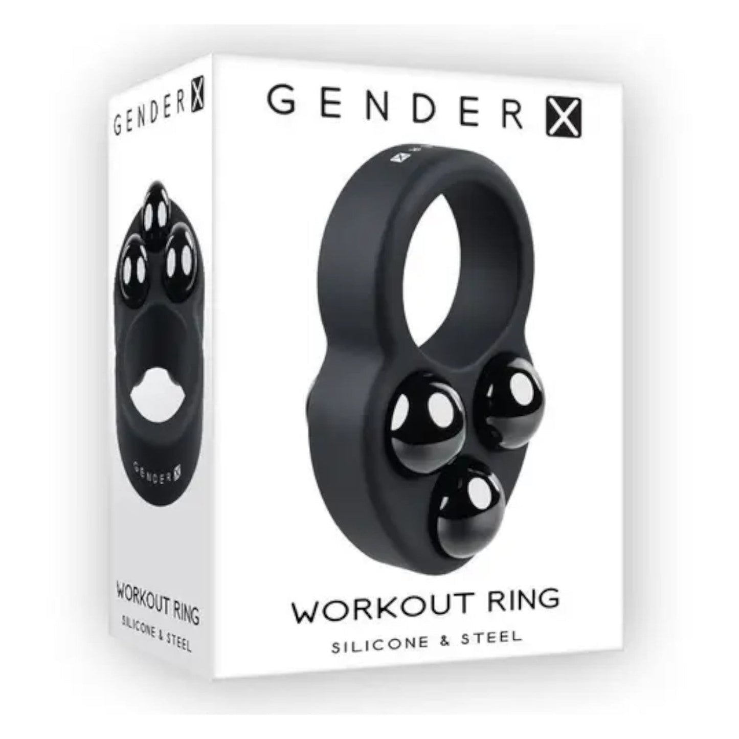 Gender X Workout Weighted Silicone & Steel Training Ring Black