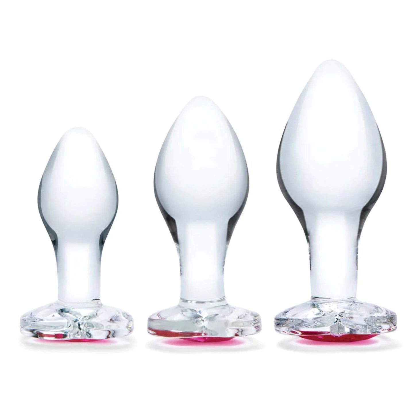 Glas 3-Piece Heart Jewel Glass Anal Plug Gem Training Kit