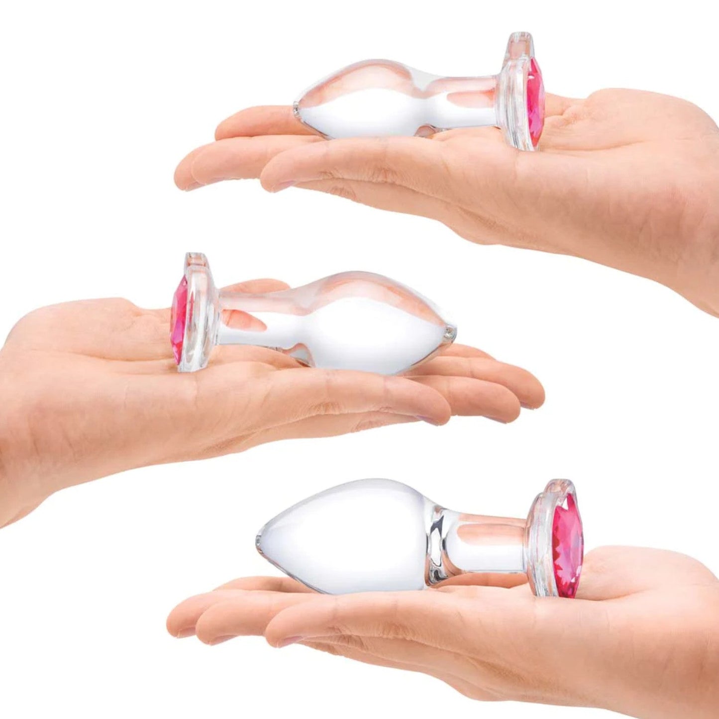 Glas 3-Piece Heart Jewel Glass Anal Plug Gem Training Kit