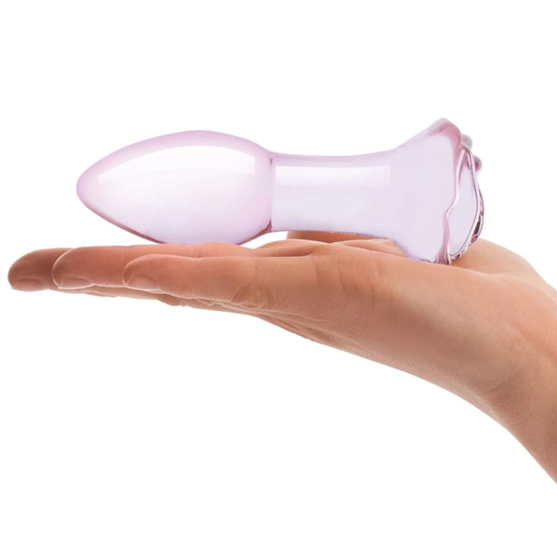 Glas 5 Inch Rosebud Glass Butt Plug