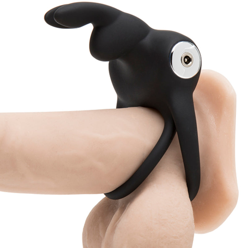 Happy Rabbit Stimulating Rabbit Love Ring Black or Vibrating Rabbit Cock Ring Pink