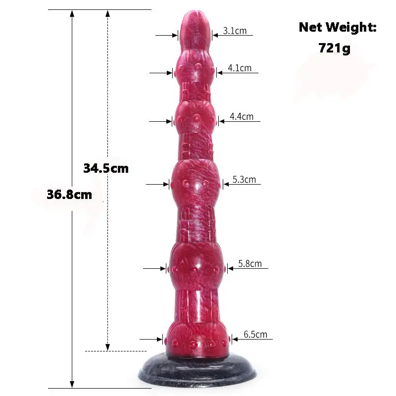 Aula Extra Long Fantasy Silicone Anal Dildo with Suction Cup 13.5 Inch