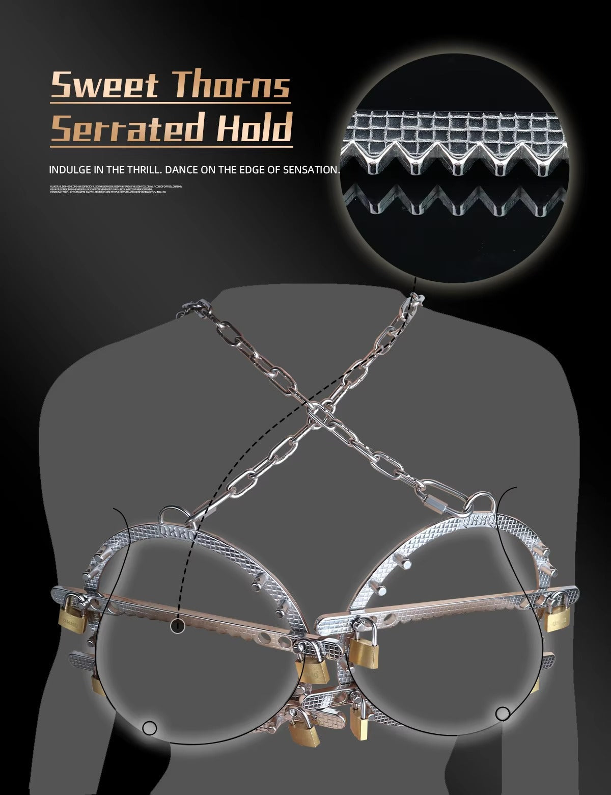 Heavy Stainless Steel Breast Bondage BDSM Hard Restraints #W8177