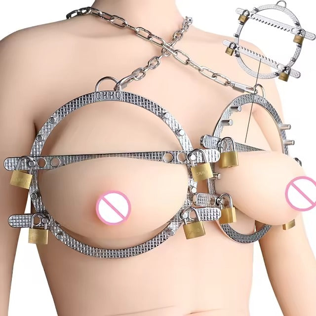 Heavy Stainless Steel Breast Bondage BDSM Hard Restraints #W8177