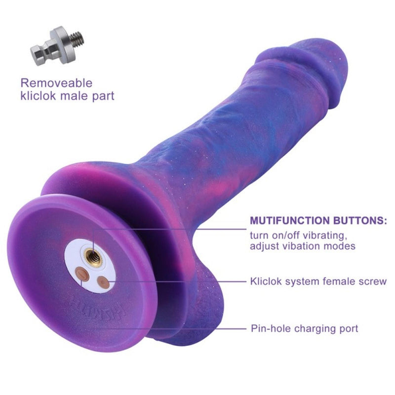 Hismith 8.3��?Dream Sky Silicone Dong?Vibrating Dildo with 3 Speeds + 4 Modes with KlicLok System