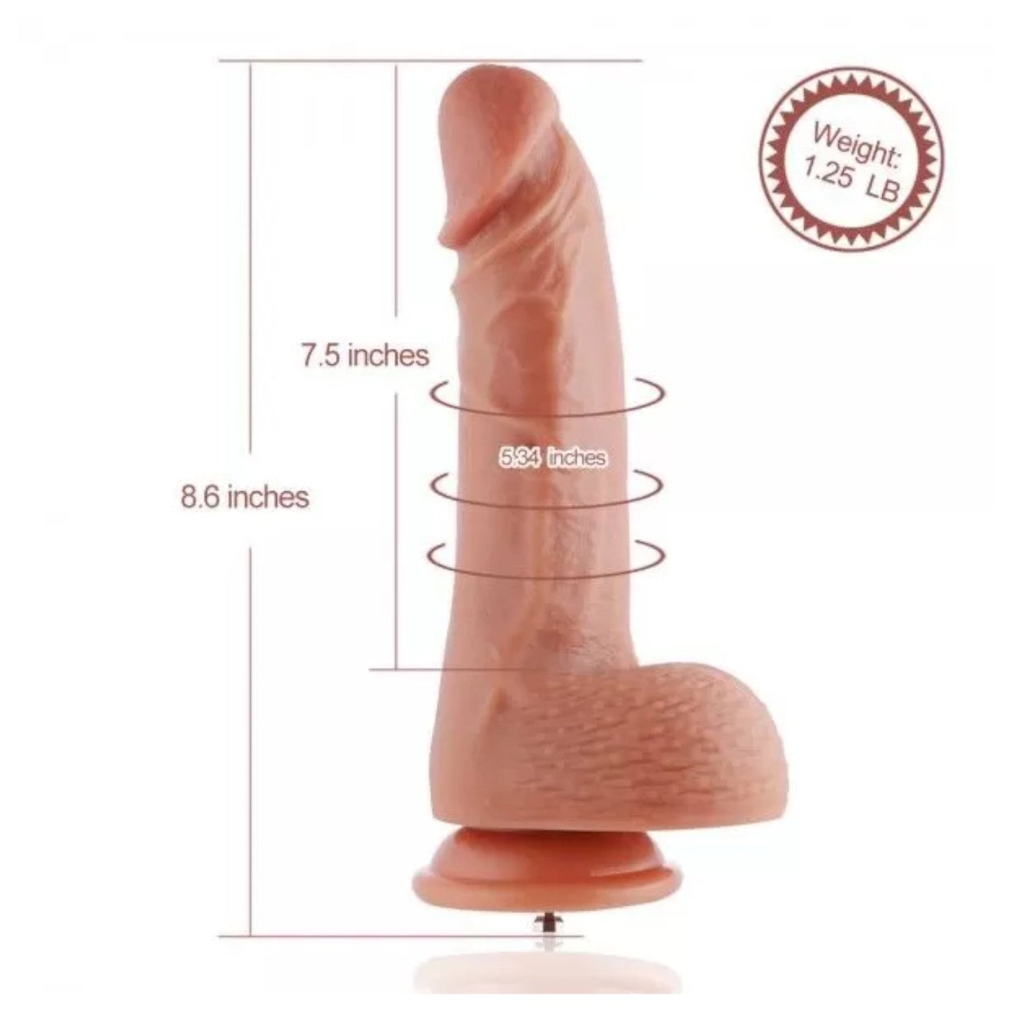Hismith 8.6 Inch Vibrating Dildo with 3 Speeds + 4 Modes with KlicLok System - Dual Density G-Spot Dildo