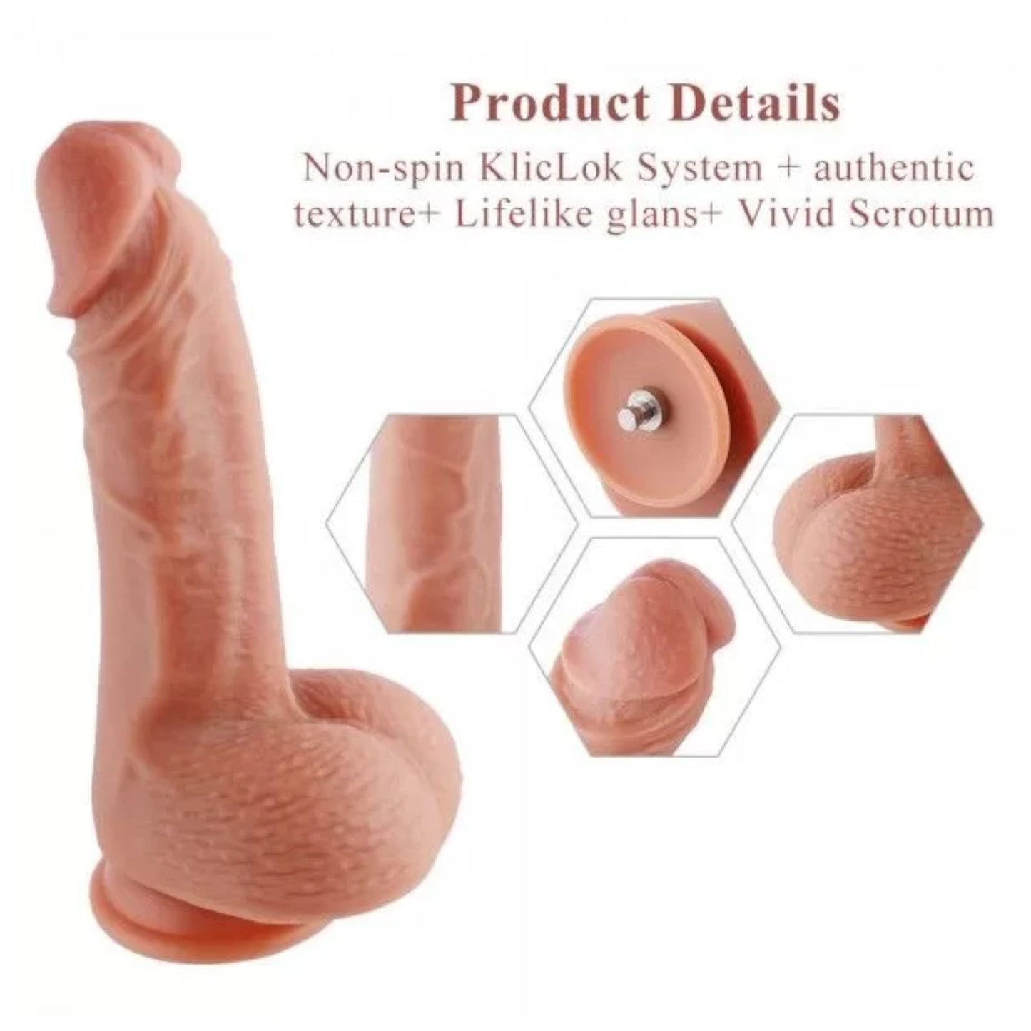Hismith 8.6 Inch Vibrating Dildo with 3 Speeds + 4 Modes with KlicLok System - Dual Density G-Spot Dildo